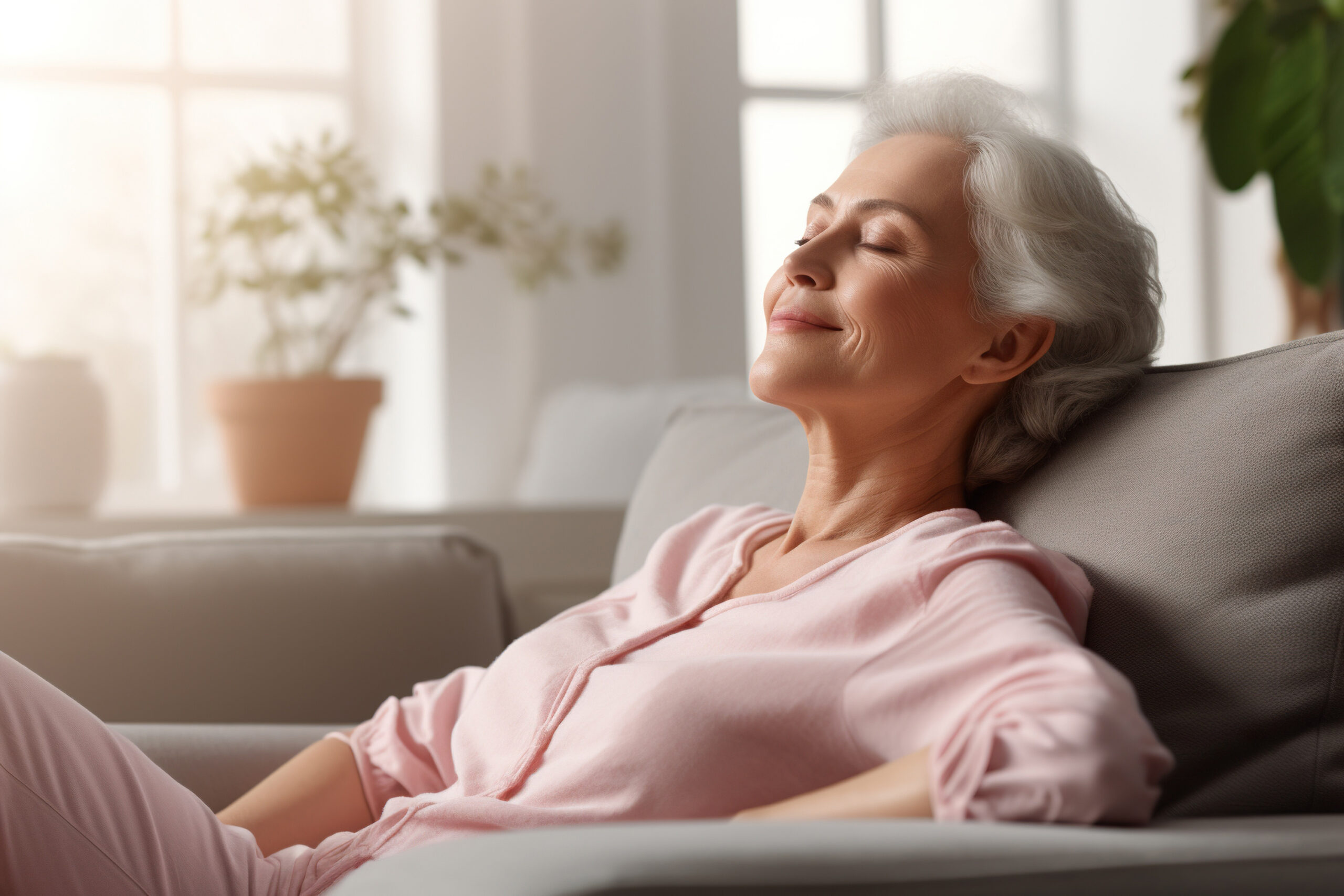 Elderly Patient relaxing at home after surgery from Albany Regional Eye
